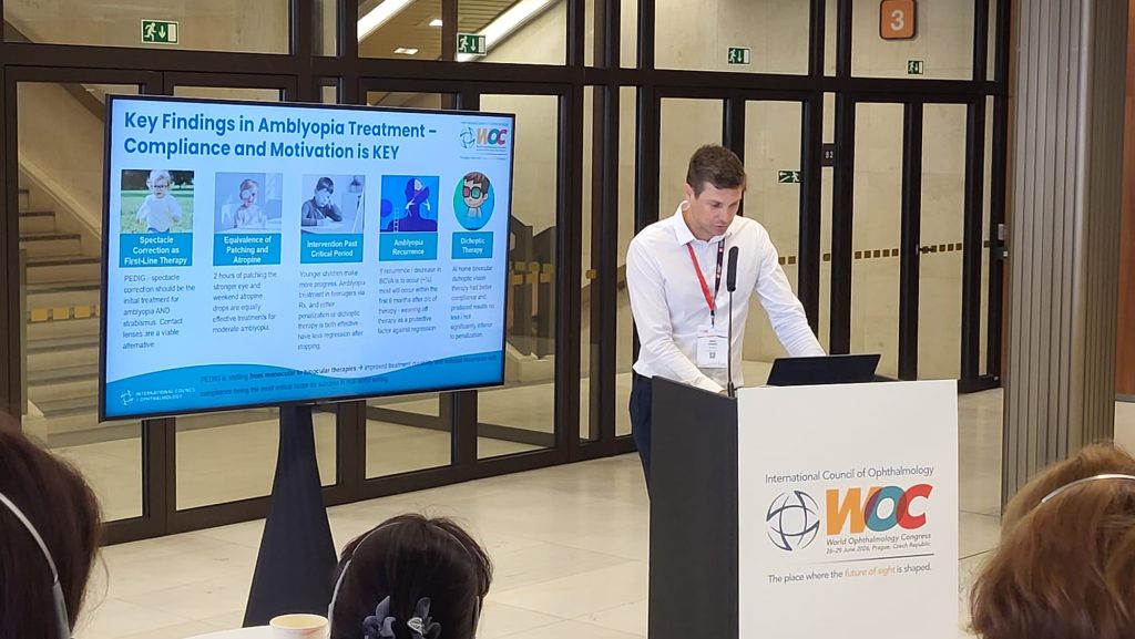 Hundred Vision CEO Matic Vogric during the Modern approaches to amblyopia presentation
