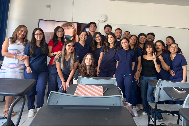 Eye Hero and UAA students after a session on vision training education and research